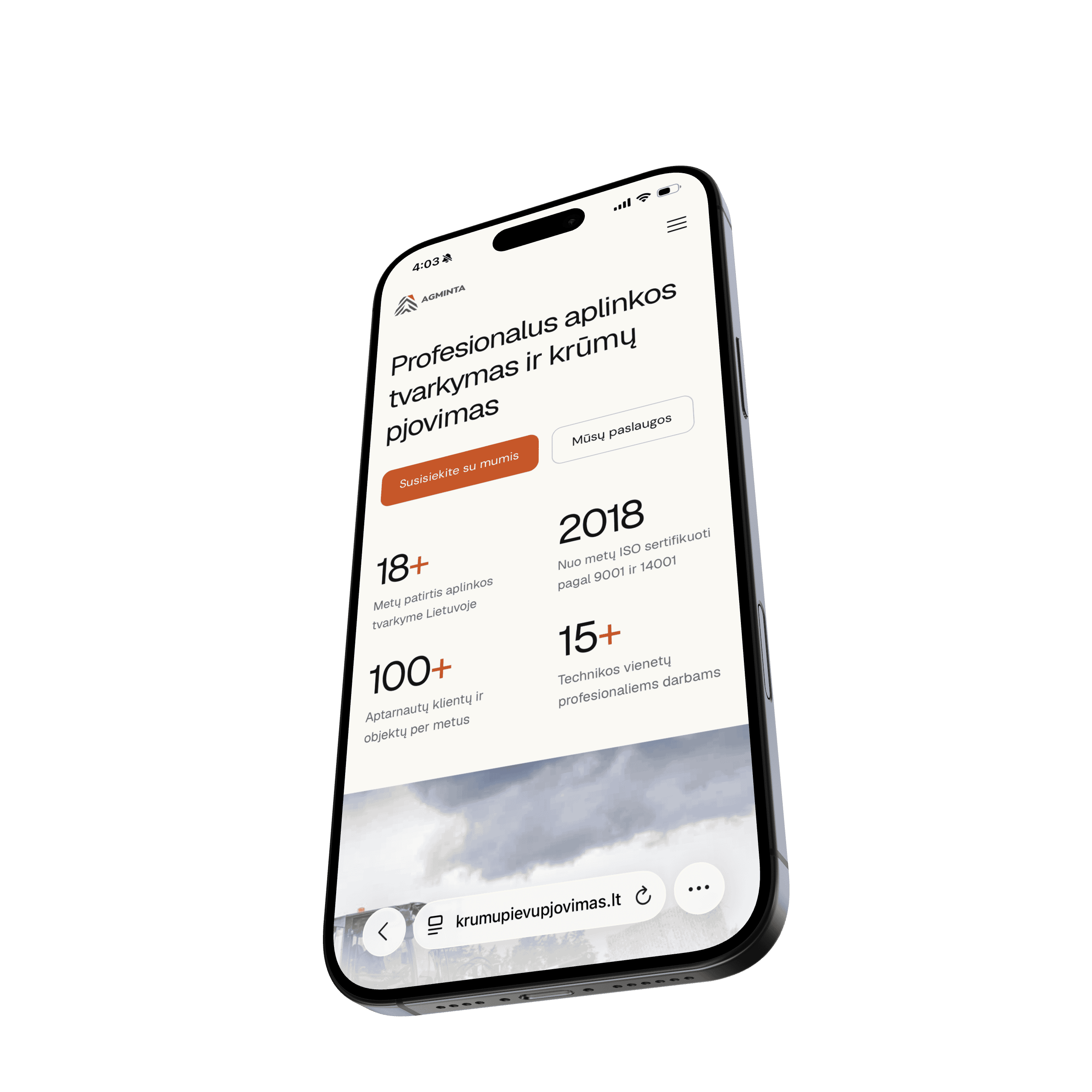 Agminta — marketing landing page built with Next.js and GSAP animations