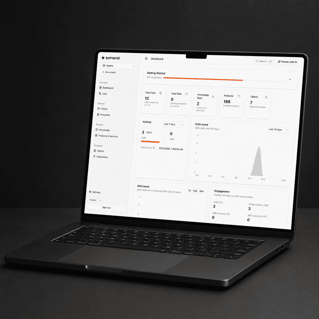 Sonarai — AI voice agent product built with Twilio, OpenAI, and Next.js